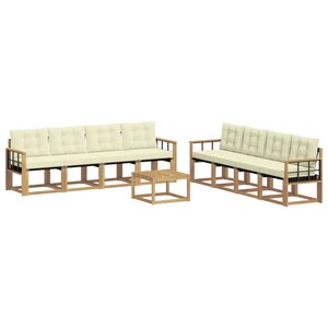 vidaXL Ensemble de canapés d'extérieur 9 pc Blanc et crème