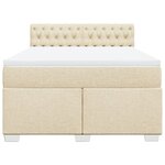 vidaXL Sommier à lattes de lit avec matelas Crème 140x190 cm Tissu