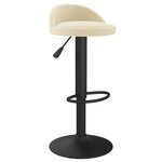 vidaXL Tabouret de bar Crème Velours