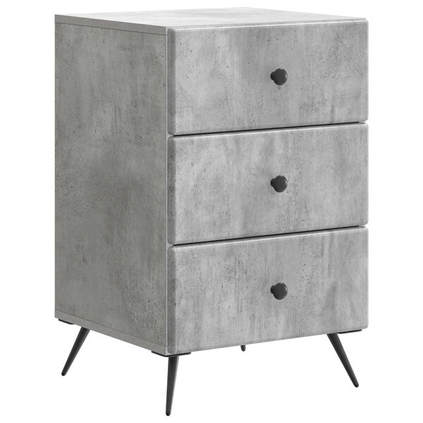 vidaXL Cabinet de chevet avec tiroir Gris béton 43 x 41 x 66 5 cm