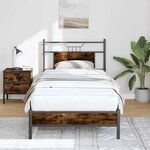 vidaXL Cadre de lit sans matelas chêne fumé 80x200cm bois d'ingénierie