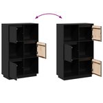 vidaXL Buffet Noir 74x35x117 cm Bois massif de pin