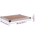 vidaXL Receveur de douche extérieur WPC Inox 80x62 cm Marron