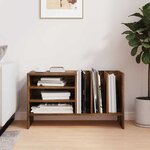 vidaXL Meuble à vinyles Chêne fumé 78 5 x 35 x 45 cm Bois d'ingénierie