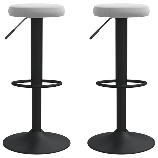 vidaXL Tabourets de bar lot de 2 gris clair velours