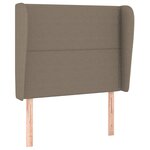 vidaXL Tête de lit avec oreilles Taupe 103x23x118/128 cm Tissu