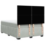 vidaXL Sommier à lattes de lit et matelas Gris clair 140x190cm Velours