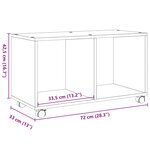 vidaXL Armoire à roulettes blanc 72x33x42 5 cm bois d'ingénierie