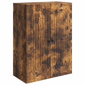 vidaXL Armoire Murale Chêne fumé 66 x 34 5 x 90 cm Bois d'ingénierie