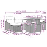vidaXL Ensemble de canapé de jardin 7 Pièces Beige polyrotin