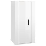 vidaXL Meuble TV mural Blanc brillant 40x34 5x80 cm
