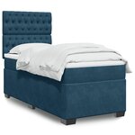 vidaXL Sommier à lattes de lit avec matelas bleu 100x200 cm