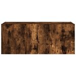 vidaXL Meuble TV mural avec lumières LED chêne fumé 100x35x41 cm