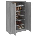 vidaXL Meuble à chaussures Sonoma gris 59x35x100 cm Bois d'ingénierie