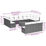 vidaXL Salon de jardin avec coussins 14 Pièces beige résine tressée