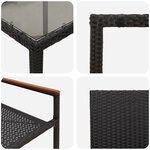 Ensemble de Salle à Manger de Jardin vidaXL 5 Pièces Noir Poly Rattan