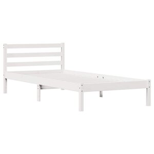 vidaXL Cadre de lit Blanc 215 5 x 95 5 x 69 5 cm Bois de Pin Massif