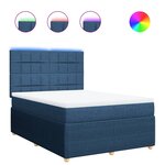 vidaXL Sommier à lattes de lit avec matelas Bleu 140x190 cm Tissu