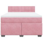 vidaXL Sommier à lattes de lit avec matelas Rose 140x190 cm Velours