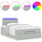 vidaXL Lit ottoman avec matelas et LED gris clair 120x190cm velours