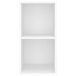 vidaXL Meuble TV mural Blanc 37x37x72 cm Bois d’ingénierie