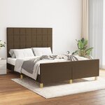 vidaXL Cadre de lit sans matelas marron foncé 140x200 cm tissu
