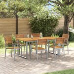 vidaXL Ensemble de salle à manger de jardin 7 pièces en bois massif d'acacia et métal