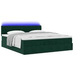 vidaXL Cadre de lit ottoman avec matelas vert foncé 200x200 cm velours