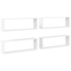 vidaXL Étagères cube murales 4Pièces Blanc 80x15x26 5cm bois d'ingénierie
