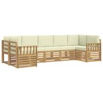 vidaXL Ensemble de canapés d'extérieur 6 pc Blanc et Crème Polyester