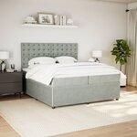 vidaXL Sommier à lattes de lit et matelas Gris clair 200x200cm Velours