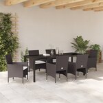 vidaXL Ensemble de 7 Chaises de Jardin Marron Rotin Poly