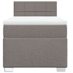 vidaXL Sommier à lattes de lit avec matelas Taupe 90x200 cm Tissu