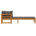 vidaXL Chaise longue avec 1 accoudoir Gris foncé Bois d'acacia solide