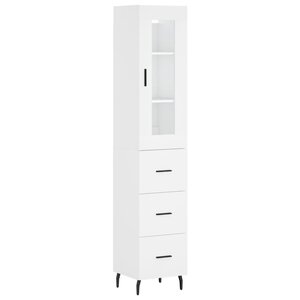 vidaXL Buffet haut Blanc 34 5x34x180 cm Bois d'ingénierie