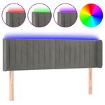 vidaXL Tête de lit à LED Gris clair 147x16x78/88 cm Velours