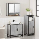 vidaXL Ensemble de meubles de salle de bain 3 Pièces Sonoma gris