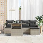 vidaXL Ensemble de canapé de jardin 6 Pièces Gris clair Poly Rattan