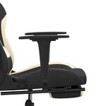vidaXL Chaise de jeu de massage avec repose-pied Noir et crème Tissu