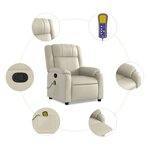 vidaXL Fauteuil inclinable de massage Crème Similicuir