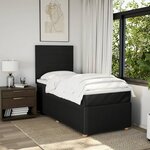 vidaXL Sommier à lattes de lit avec matelas Noir 90x190 cm Tissu