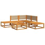 vidaXL Ensemble de canapés de jardin 6 pièces avec coussins en bois d'acacia et corde