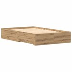 Cadre de lit vidaXL avec tiroirs Chêne Artisan 120x190 cm Bois reconstitué
