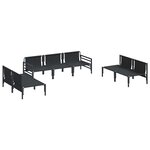 vidaXL Ensemble de canapé de jardin 7 Pièces Anthracite Acier