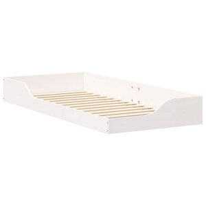 vidaXL Cadre de lit Blanc 100 x 210 cm Pin massif