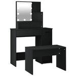 vidaXL Ensemble de coiffeuse avec LED Noir Bois d'ingénierie