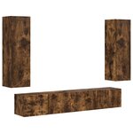 vidaXL Ensemble meuble TV 3 Pièces Chêne fumé Bois d'ingénierie