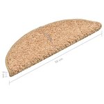 vidaXL Tapis de marches d'escalier 15 Pièces Doré 56x17x3 cm