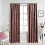 vidaXL Rideau occultant et crochet 2Pièces Velours Rose antique 140x245cm