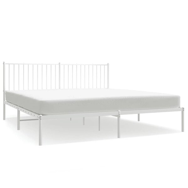 vidaXL Cadre de lit métal sans matelas et tête de lit blanc 183x213 cm